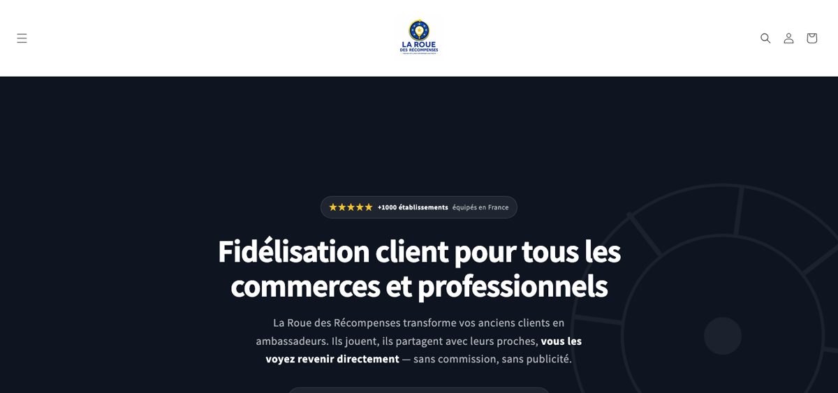 Page d'accueil du site La Roue des Récompenses